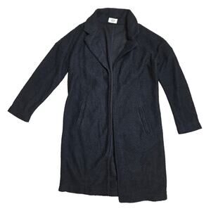 Marine Layer Birdeye Longline Cardigan Knit Blazer Jacket Pockets Black Medium